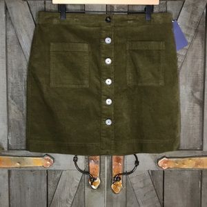 Daniel CREMIEUX  Olive Corduroy Skirt